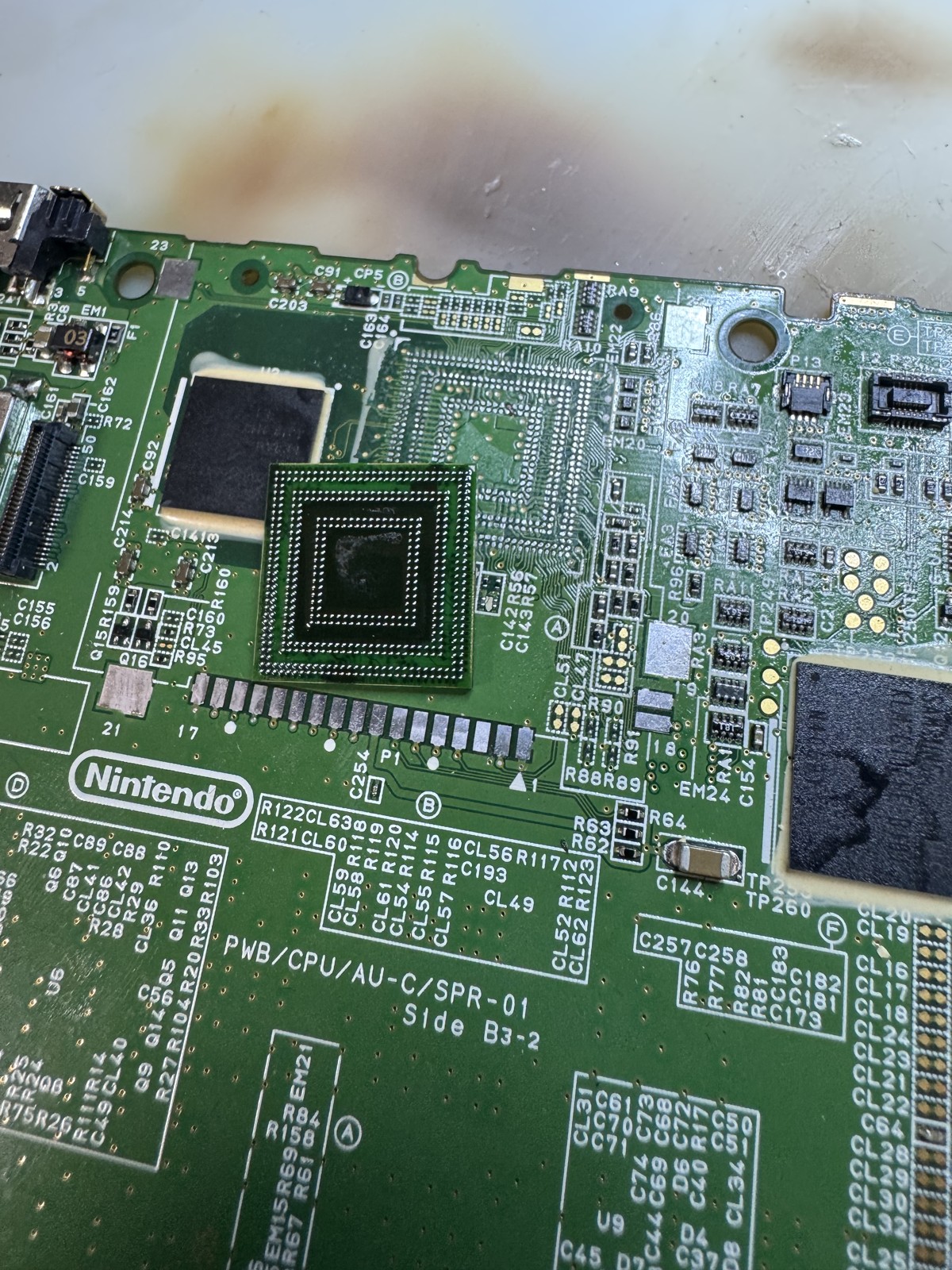 3DS LL CPUリボール後、再実装した基板