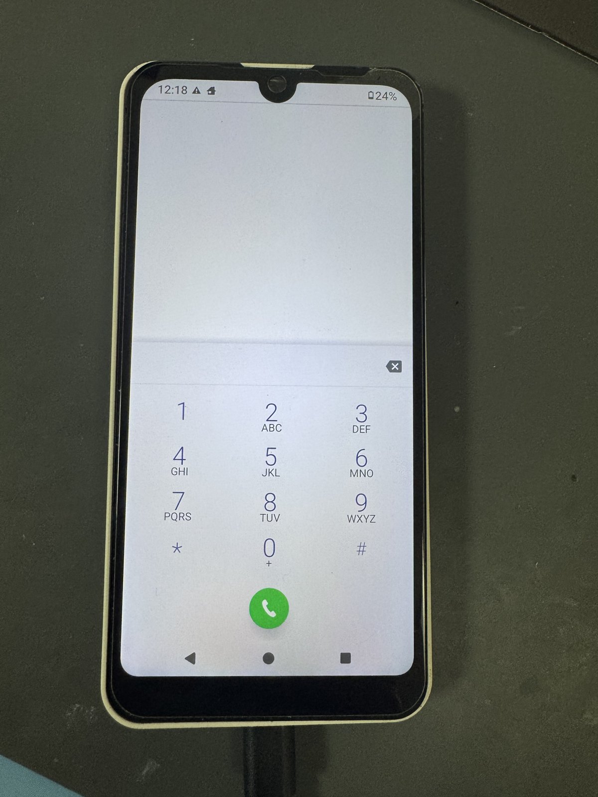復旧後に起動し、電話の画面が表示されたAQUOS wish2